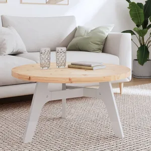 vidaXL Dessus de table rond Ø80x3 cm bois de pin massif pas cher