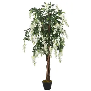 Comparateur de prix : vidaXL Glycine artificielle 560 feuilles 80 cm vert et blanc