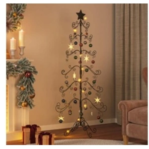 Arbre de Noël en métal pour décoration noir 180 cm vidaXL