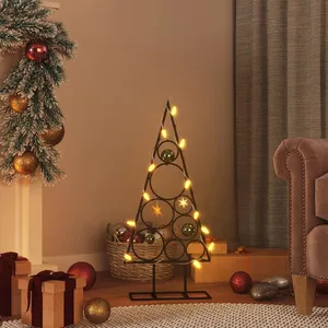vidaXL Arbre de Noël en métal pour décoration noir 60 cm