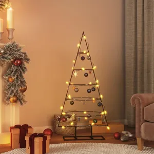 vidaXL vidaXL Arbre de Noël en métal pour décoration noir 125 cm pas cher