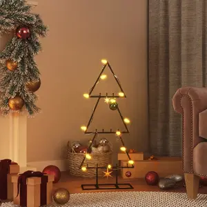 Comparateur de prix : vidaXL Arbre de Noël en métal pour décoration noir 60 cm