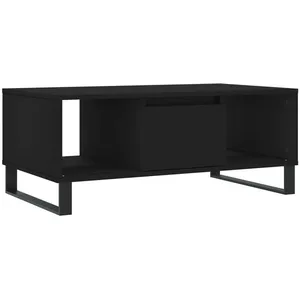 vidaXL Table basse Noir 90x50x36,5 cm Bois d'ingénierie pas cher