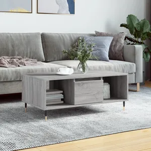 vidaXL Table basse Sonoma gris 90x50x36,5 cm Bois d'ingénierie pas cher