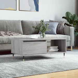 vidaXL Table basse Sonoma gris 90x50x36,5 cm Bois d'ingénierie pas cher