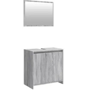 Comparateur de prix : vidaXL Ensemble de meubles de salle de bain 2 pcs Sonoma gris