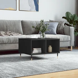 vidaXL Table basse Noir 60x50x36,5 cm Bois d'ingénierie pas cher