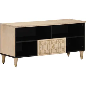 vidaXL Meuble TV 100x33x46 cm bois massif de manguier pas cher