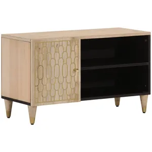 vidaXL Meuble TV 80x31x46 cm bois massif de manguier pas cher