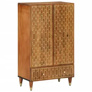 vidaXL Highboard 60x33x100 cm bois massif mangue pas cher