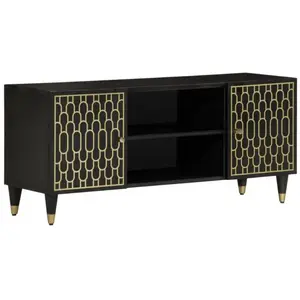 vidaXL Meuble TV 105x33x46 cm Bois massif de manguier pas cher