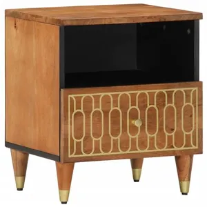 vidaXL Table de chevet 40x33x46 cm Bois de manguier solide pas cher