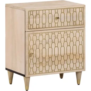 vidaXL Table de chevet 50x33x60 cm bois de manguier massif pas cher