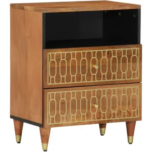 vidaXL Table de chevet 50x33x62 cm bois de manguier massif pas cher