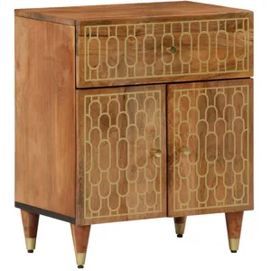 vidaXL Table de chevet 50x33x60 cm bois de manguier massif pas cher