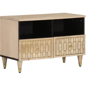 vidaXL Meuble TV 70x33x46 cm Bois massif de manguier pas cher