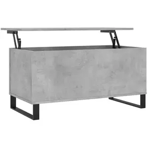 vidaXL Table basse Gris béton 90x44,5x45 cm Bois d'ingénierie pas cher