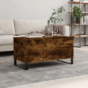 vidaXL Table basse Chêne fumé 90x44,5x45 cm Bois d'ingénierie pas cher