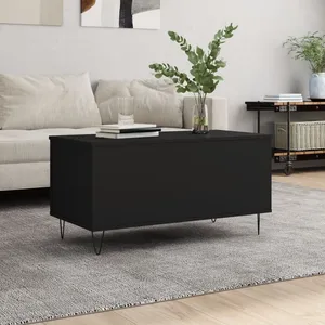 vidaXL Table basse Noir 90x44,5x45 cm Bois d'ingénierie pas cher