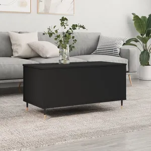 vidaXL Table basse Noir 90x44,5x45 cm Bois d'ingénierie pas cher
