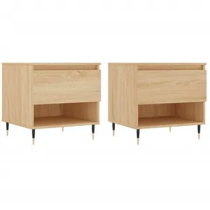 Comparateur de prix : vidaXL Tables basses 2 pcs chêne sonoma 50x46x50 cm bois d'ingénierie