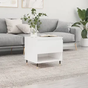 vidaXL Table basse blanc brillant 50x46x50 cm bois d’ingénierie pas cher