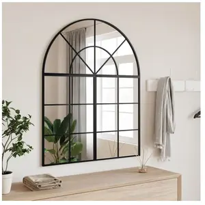 Comparateur de prix : vidaXL Miroir mural noir 80x100 cm arche fer