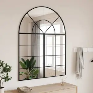 Comparateur de prix : vidaXL Miroir mural noir 100x130 cm arche fer