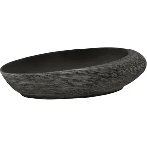 Comparateur de prix : vidaXL Vasque à poser gris et noir ovale 59x40x14 cm céramique