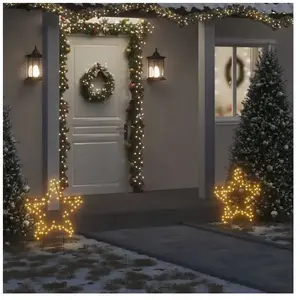 Comparateur de prix : Étoile de Noël avec piquet de terre et 80 LED 60 cm
