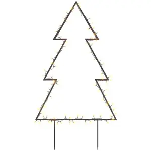 Comparateur de prix : vidaXL Décoration lumineuse arbre de Noël avec piquets 80 LED 60 cm