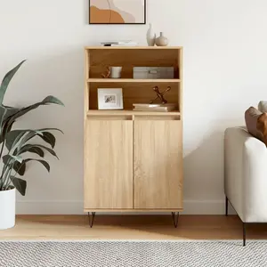 vidaXL Buffet haut Chêne sonoma 60x36x110 cm Bois d'ingénierie pas cher