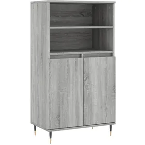 vidaXL Buffet haut Sonoma gris 60x36x110 cm Bois d'ingénierie pas cher