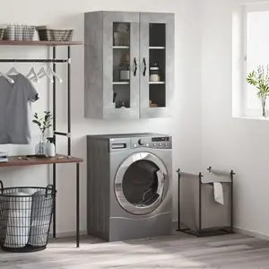 vidaXL Armoire murale gris béton 69,5x34x90 cm bois d'ingénierie pas cher