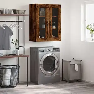 vidaXL Armoire murale chêne fumé 69,5x34x90 cm bois d'ingénierie pas cher