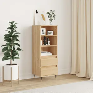 vidaXL Highboard chêne Sonoma 40x36x110 cm Matériau dérivé du bois pas cher