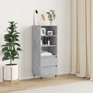 vidaXL Buffet haut Gris béton 40x36x110 cm Bois d'ingénierie pas cher