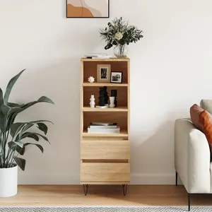 vidaXL Buffet haut Chêne sonoma 40x36x110 cm Bois d'ingénierie pas cher