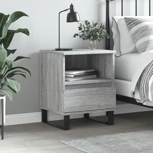 vidaXL Table de chevet sonoma gris 40x35x50 cm bois d’ingénierie pas cher