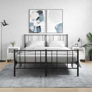 vidaXL Tables de chevet 2 pcs blanc 40x35x50 cm bois d’ingénierie pas cher