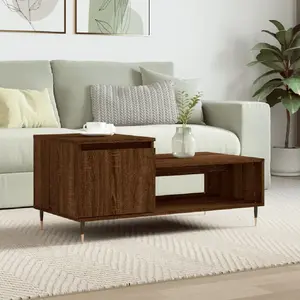vidaXL Table basse Chêne marron 100x50x45 cm Bois d'ingénierie pas cher