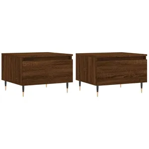 vidaXL Tables basses 2 pcs chêne marron 50x46x35 cm bois d'ingénierie pas cher
