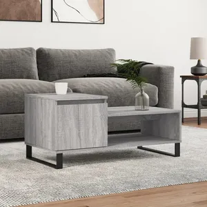vidaXL Table basse Sonoma gris 100x50x45 cm Bois d'ingénierie pas cher