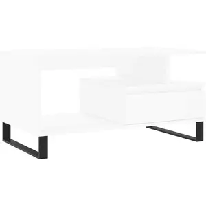 vidaXL Table basse Blanc 90x49x45 cm Bois d'ingénierie pas cher