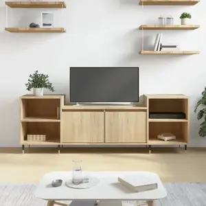vidaXL Meuble TV Chêne sonoma 160x35x55 cm Bois d'ingénierie pas cher