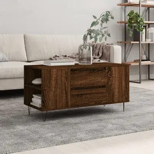 vidaXL Table basse chêne marron 102x44,5x50 cm bois d'ingénierie pas cher