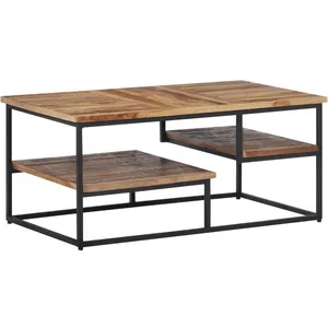 vidaXL Table basse 90x50x39 cm teck de récupération massif pas cher