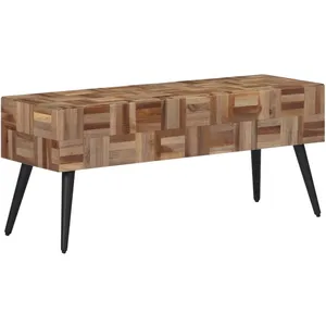 vidaXL Banc 110x35x45 cm teck massif récupéré pas cher