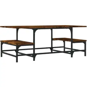 vidaXL Table basse chêne fumé 100x50,5x40 cm bois d'ingénierie pas cher