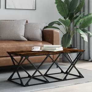vidaXL Table basse chêne fumé 100x49x40 cm bois d'ingénierie pas cher